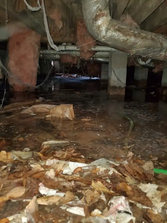 Crawl space flood assessment for Commercial Water Damage Restoration in Amherst