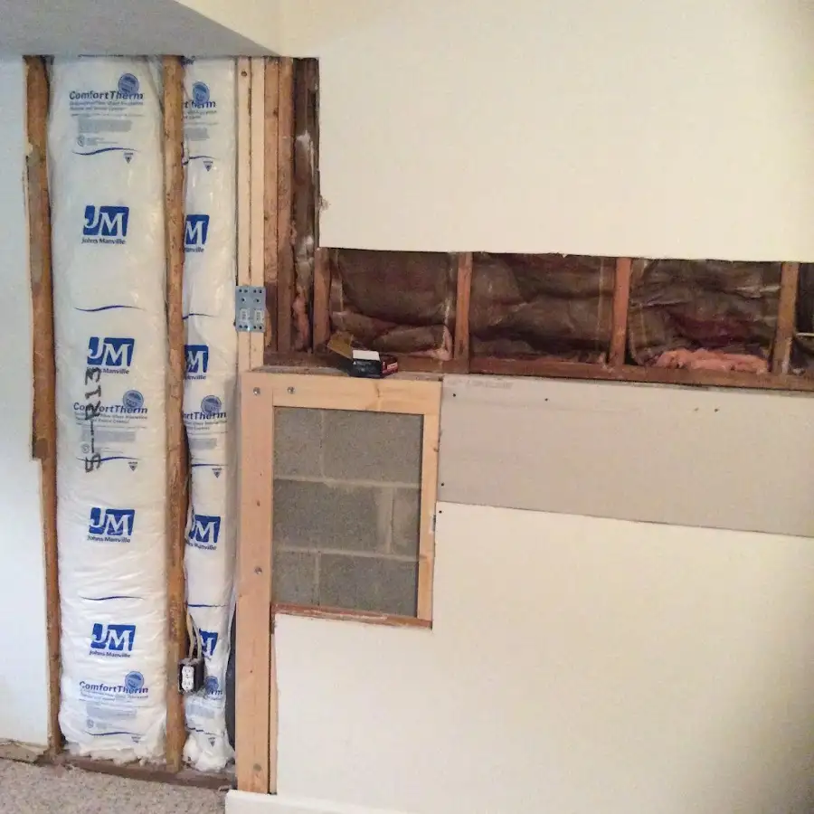 Wall insulation replacement during Contents Cleaning & Restoration in Amherst
